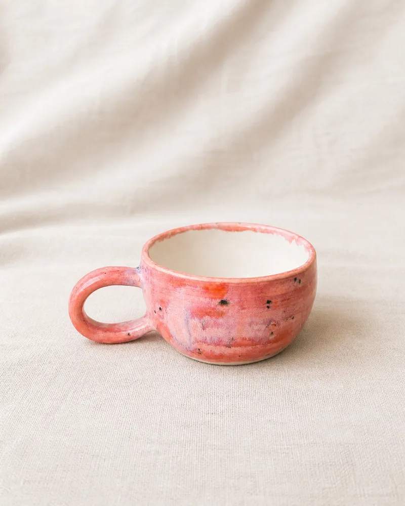 Dragon Fruit mug, rose speckled glaze