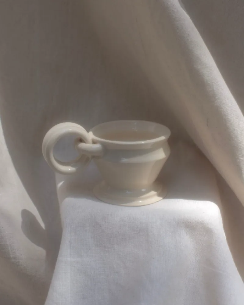 Luna espresso mug, cream stoneware